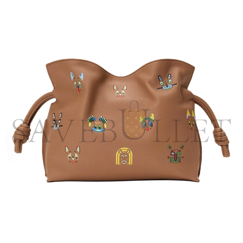 LOEWE CATS MINI FLAMENCO CLUTCH IN NAPPA CALFSKIN A411FC2XAC (23*18*9cm)